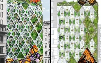Architects envision a 3D-printed sanctuary tower for Monarch Butterfly