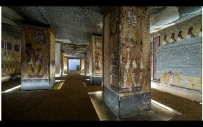 Archaeologists and 3-d artists in a perfect replica of the most famous ancient Egyptian Tomb-Switze