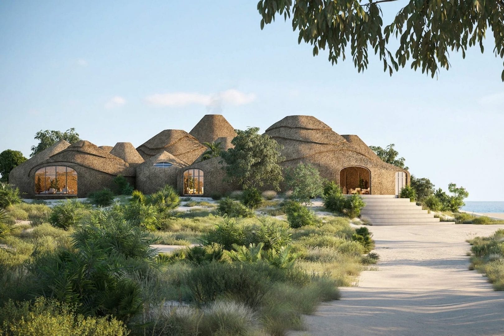 Made from 3D-printed sand, the hotel is minimally invasive and in the words of Flohr herself