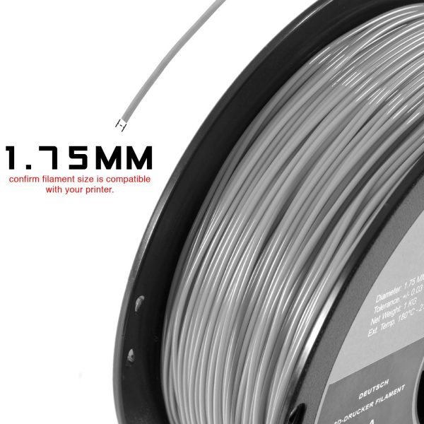 HATCHBOX PLA 3D Printer Filament, Dimensional Accuracy +/- 0.03 mm, 1 kg Spool, 1.75 mm, Orange - Image 2