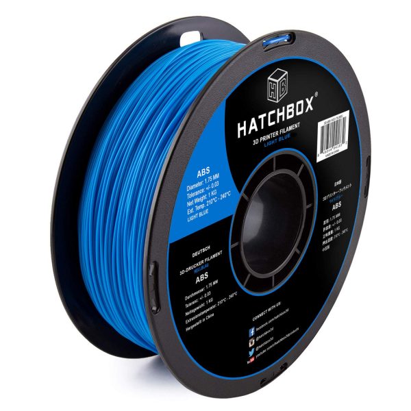 HATCHBOX ABS 3D Printer Filament, Dimensional Accuracy +/- 0.03 mm, 1 kg Spool, 1.75 mm, Blue