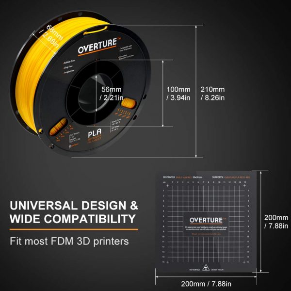 Overture PLA Yellow 1.75mm - Image 3