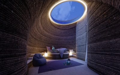 3D-printed home inspired by a wasp’s nest is made of local clay