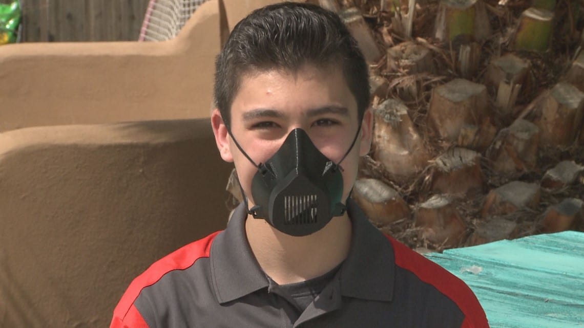 Boy makes 3D-printed masks as medical professionals face equipment shortage