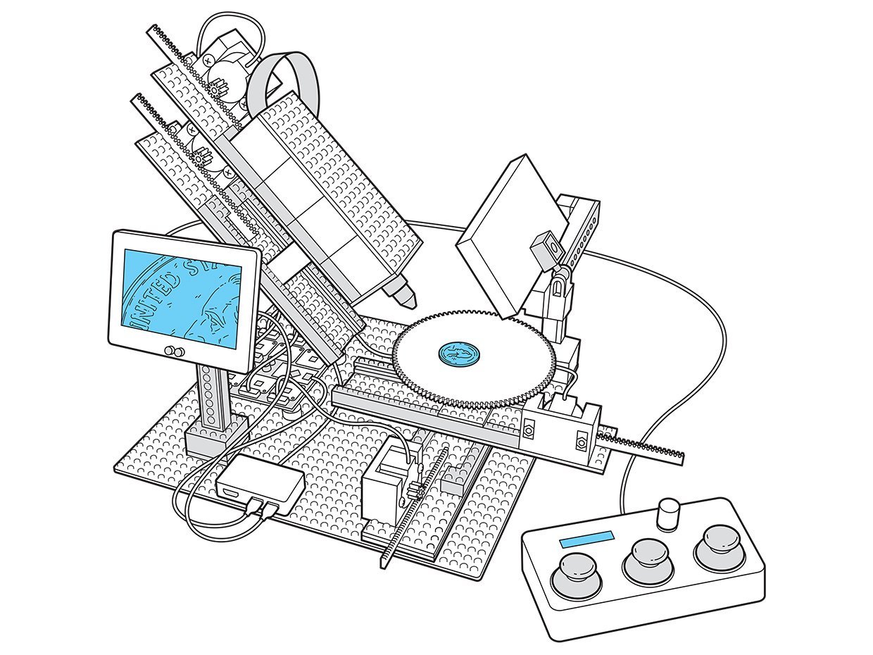 Build A Sophisticated Microscope Using Lego, 3D Printing, Arduinos, and a Raspberry Pi