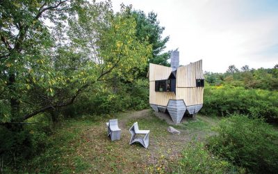 This robotically-built cabin offers a peek into the high-tech future of housing