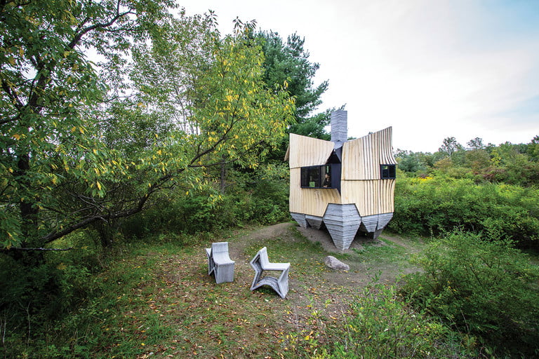 This robotically-built cabin offers a peek into the high-tech future of housing