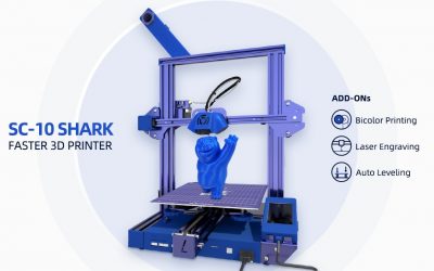 SC-10 SHARK is a Faster 3D Printer with Optional Laser Engraving, Bicolor, and Auto-leveling (Crowdfunding)