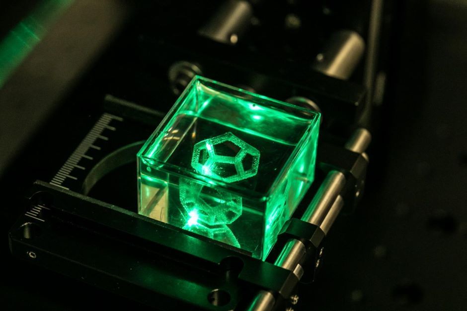 Multiphoton polymerisation creates 3D printed glass objects