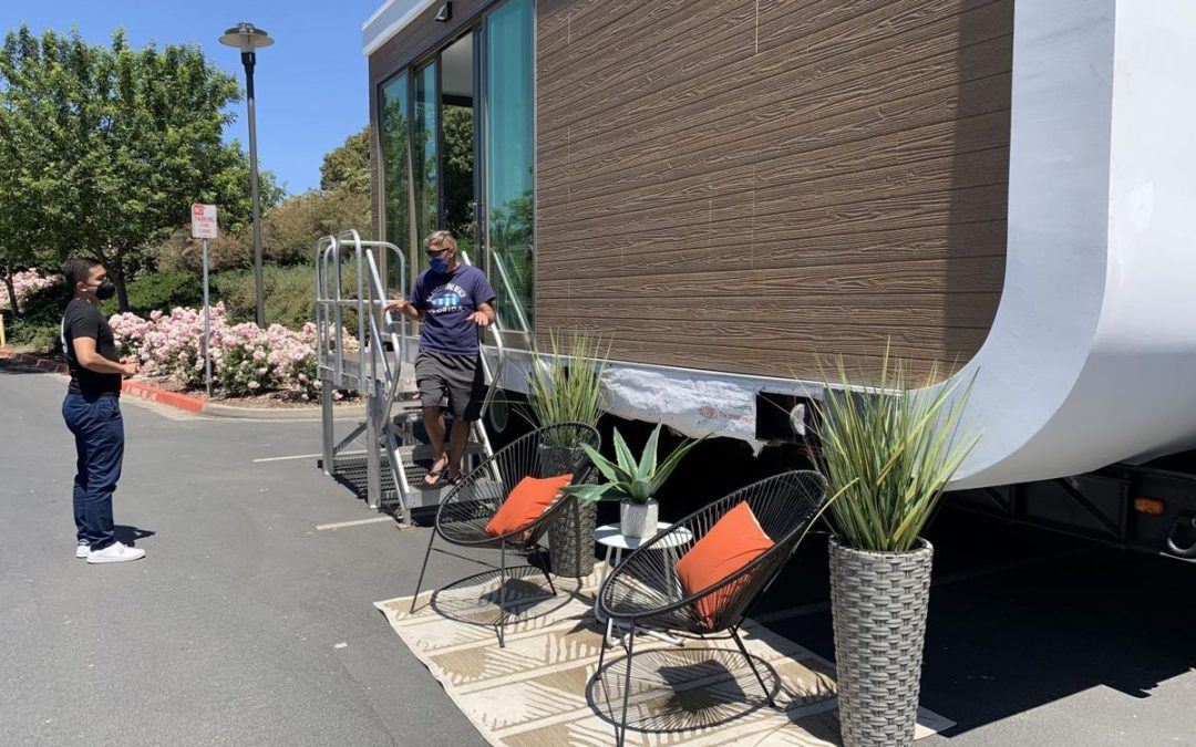 A home partially made by a 3D printer on display in Napa