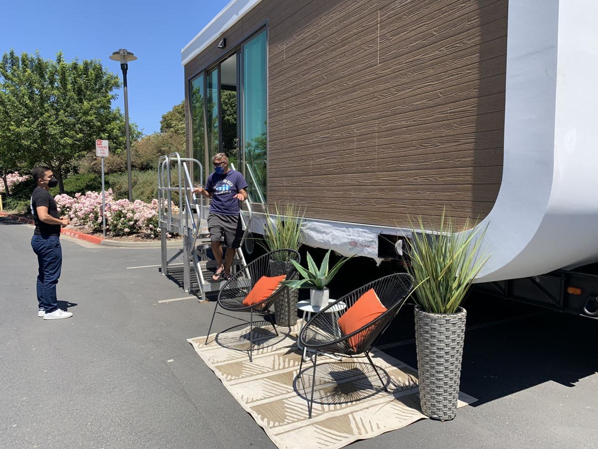 A home partially made by a 3D printer on display in Napa